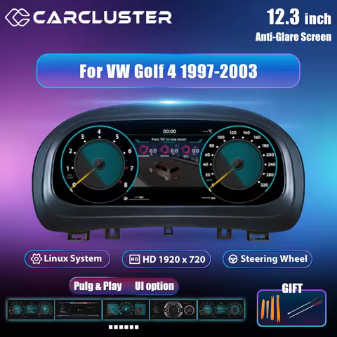Carcluster 12.3''Lcd Digital Dashboard Cluster For VW Golf 4 Jetta MK4 Bora 1997-2005 Years Virtual 