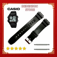 STRAP TALI JAM TANGAN RUBBER CASIO AE 1200 HITAM FREE PIN PEN