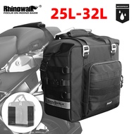 Rhinowalk กระเป๋าข้างถุงอานรถจักรยานยนต์กันน้ำ25L ขยายได้32L ใหญ่,กระเป๋ามอเตอร์ไซด์ทรงลูกบาศก์3D ใช้งานได้หลากหลายกระเป๋าสะพายไหล่กระเป๋าเดินทางกระเป๋าเก็บของสำหรับจักรยานยนต์ส่วนใหญ่ขายชิ้นเดียว