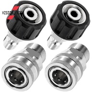4Pcs Pressure Washer Adapter Set, Quick Connect Kit, M22 14mm to M22 Metric Fitting, Stainless Steel