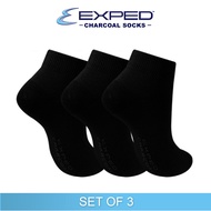 Exped Men Casual Cotton Charcoal Anklet Socks 570767 Black & White  set of 3