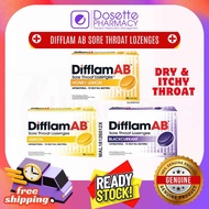 DIFFLAM AB ANTIBACTERIAL SORE THROAT LOZENGES 6S/24S - BLACKCURRANT, LEMON, ORANGE, HONEY LEMON - DR