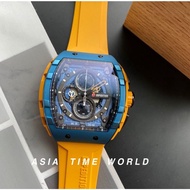 Expedition | E6782MCRUBBAYL Chronograph Sporty Men Watch Blue Dial Yellow Silicon Strap