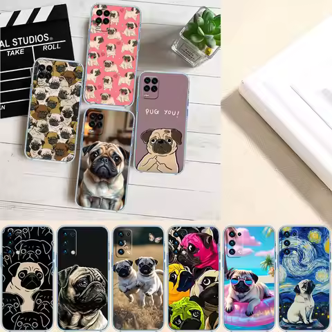 MI11 Cute Pug Dog Phone Case for LG K22 K30 K40 K40S K41 K42 K50 K50S K51 K51S K52 K61 K62 K71 K92 Q