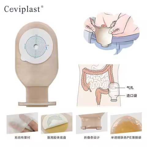 10Pcs Colostomy Bag Colostomy Bag One Piece Closed Disposable Adult Ostomy Pouch for Ostomy Ileostom