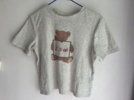 Teddy Bear Graphic Cropped Short-sleeved T-shirt 熊圖案短款短袖T恤