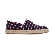 TOMS รองเท้าลำลองผู้ชาย สลิปออน รุ่น Alpargata Rope sole 2.0 Navy Woven Stripes (CC) รองเท้าลิขสิทธิ