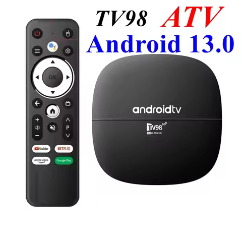 TV98 ATV Smart TV Box Android 13.0 Allwinner H313 Quad Core 2.4G /5G Dual Wifi BT 4K HD Media Player