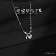 Zircon Temperament Clavicle Chain Love Heart 2024 Necklace Niche Pendant Bow Light Luxury New Style 