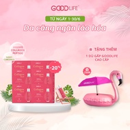 (With Pink Folding Parachute As Gift) Combo 6 Boxes Of GOODLIFE COLLAGEN GLOW Drinking Water 3000mg - Unique Combination Nano Curcumin And Vitamin C