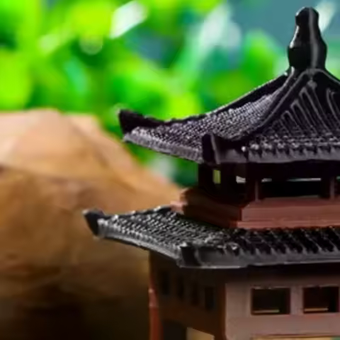 3cm 4cm Mini Pagoda Statue Miniature Pagoda Bonsai Gazebo Micro Landscape Hexagonal Pavilion Figurin