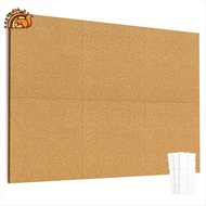 12inch X 12inch Cork Tiles, 6 Pack Cork Boards for Wall with Safe Removable Adhesive Tabs, Large Cor