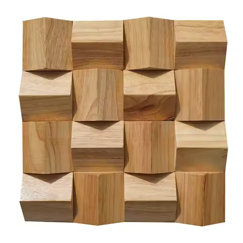 Wood Acoustic Panel Sticker - Self-Adhesive Solid Wood Mosaic, Bass Trap Diffuser for Home Theater K