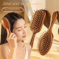 Air Cushion Comb Anti Static Detangling Brush for Long Hair Women Sandalwood Wooden Scalp Massager S