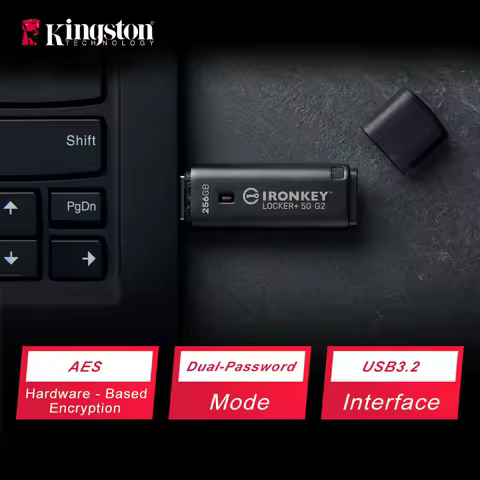 Kingston IronKey Locker+ 50 G2 USB Flash Drive AES 256-bit Encrypted USB 3.2 Flash Drive 32GB 64GB 1