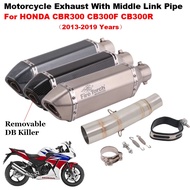 Slip On For HONDA CBR300 CB300F CB300R CB300 2013 - 2019 Motorcycle Exhaust Escape Middle Link Pipe 