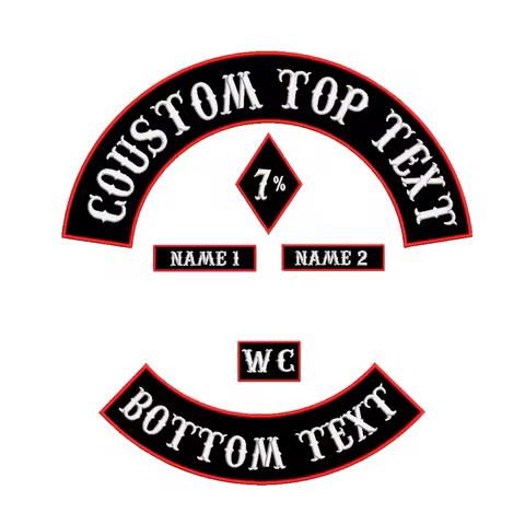 Custom 6Pcs/1Set Embroidered Patch With Your Own ID Text Iron-on Motorcycle Patch Apply to Punk Bike