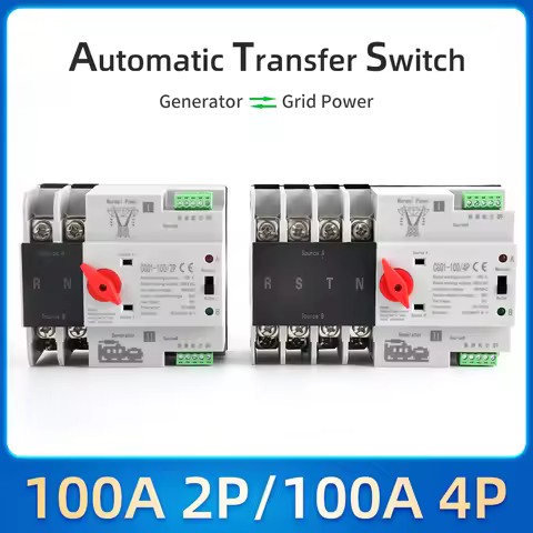 CGQ1 2P 3P 4P ATS Dual Power Automatic Transfer Switch Electrical Selector Switches Uninterrupted Po