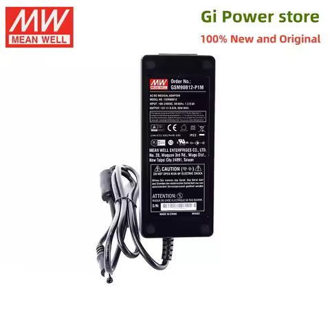 GSM90B 90W Mean Well AC-DC Reliable Green Medical Adaptor GSM90B12-P1M GSM90B15-P1M GSM90B19-P1M GSM
