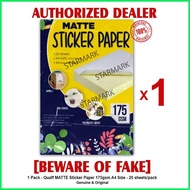 Quaff MATTE Sticker Paper Papers Stickers A4 Size 175gsm 20's - 1 Pack