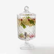 Ticarts Glassware Crystal Dispenser 4.5L - Aesthetic Party Glass Dispenser Infused Water Juice Juice