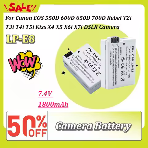 LP-E8 7.4V 1800mAh Rechargeable Battery For Canon EOS 550D 600D 650D 700D Rebel T2i T3i T4i T5i Kiss
