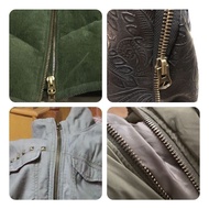 Produk baru # Zip logam No. 8 warna gangsa, zip dua hala untuk jaket bulu, aksesori zip poket jaket 