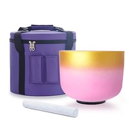 Hye-eun 8inch Gold Pink Crystal Singing bowl 440hz/432hzz/528hz With Free Mallet For Yoga Sound Heal