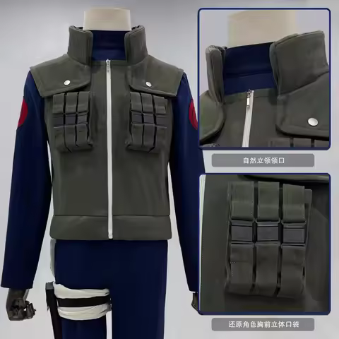 Full Set Hatake Kakashi Cosplay Costume Vest T-shirt Pants Cosplay Gift Halloween Uniform