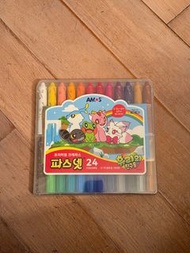 Amos silky crayons 24色 韓國 粗身蠟筆
