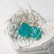 【天然水晶】天河石原礦耳飾 / 水晶手作