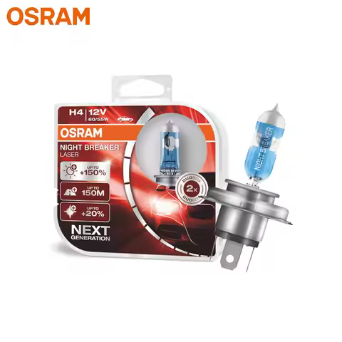 OSRAM H4 9003 HB2 64193NL Halogen Night Breaker Laser Next Generation 12V 60/55W P43t 150% Bright Ca