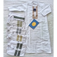 Modern White and Black Robe for Boys aged 4 5 6 7 8 9 10 11 years old yr yo banjari, sholawatan, mau