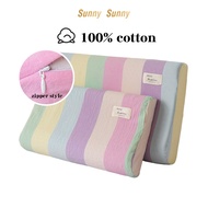 SunnySunny 100% Cotton Latex Pillowcase Anti-bacterial Anti-dust Contour Shape With Zipper Pillow Case