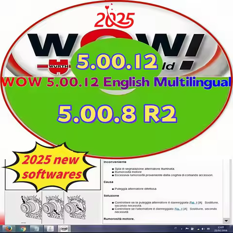 2026 Hot Sale Wurth WOW V5.00.12 & V5.00.8 R2 Multi-Language Car Diagnostic Software with Keygen for