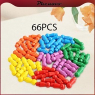 [Phenovo] 66x Board Games Pawns,Multicolor Game Pawns,Game Supplies,Human Shaped