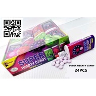 SUPER HEARTY FRUIT CANDY NEWS MINTS 24PCS