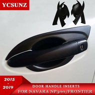 2015-2022 Black Door Handle Inserts For Nissan Navara Np300 2019 Accessories Door Handle inner For N