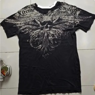 3D Printed American Retro Goth Y2K Affliction Style Streetwear Tee Gothic Skull Cross Print Trendy G