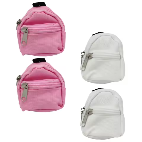 4 Pcs Baby Bag Simulation School Backpacks for Girls Cloth Wallet Stroller Mini Dolls