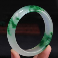 Natural Jade Bracelet Green White Jade Bangles for Women