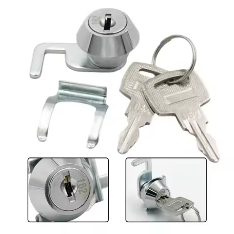 Cash Register Drawer Lock With Keys Zinc Alloy 32*21.5mm Drawer Locker Metal Cabinet Flight Box Lock