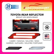 Toyota Vellfire Alphard Camry Wish Harrier Innova Rear Bumper Reflector Led Lamp with Light Bar brak