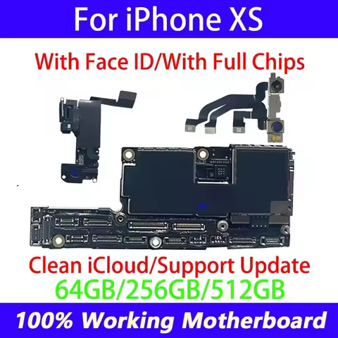 Fully Tested For iphone xs motherboard for iphone xs Motherboard with/NO Face ID Free ICloud 64G 256