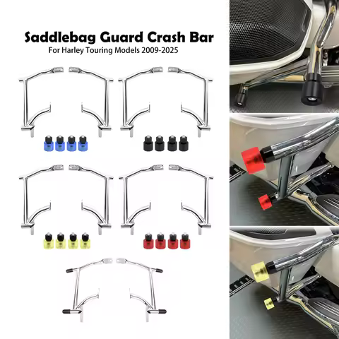 Motorcycle Saddlebags Guards Chrome Crash Bars Bumpers For Harley Touring Street Electra Road Glide 