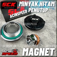 SCK RACING MAGNETIC MINYAK HITAM PENUTUP/ ENGINE OIL CAP/ MAGNET ENGINE OIL CAP/ YAMAHA y15 LC135/ H