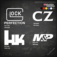 Set Of 1 Glock/CZ/HK/Smith&Wesson M&P Logo Stickers Tactical For Cars Motorcycle Boxes 3m Reflective