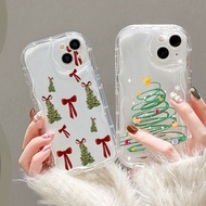 Fashion Merry Chritmas Red Bow Wave Case For Samsung Galaxy S25 Ultra S25 Plus S25 FE A17 M17 A07 A3