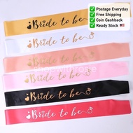 Bride To Be Sash Selempang Bachelorette Hen Party Surprise Wedding Bridal Kahwin Nikah Prop Decorati