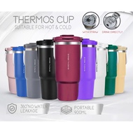 900ML Swiss Thomas Thermos Bottle 900ML SS316 Stainless Steel Tumbler with Handle and Straw Double L